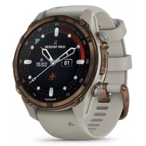 Смарт-часы Garmin Descen Mk3i – 43 mm Bronze PVD Titanium with French Gray Silicone Band (010-02753-13/14)