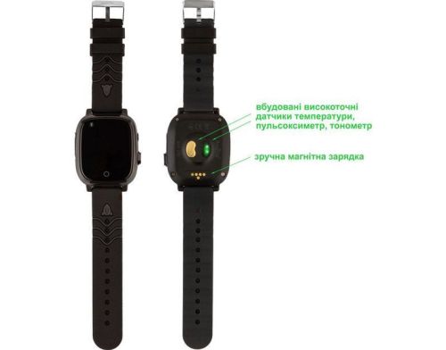 Дитячий смарт-годинник AmiGo GO005 4G WIFI Thermometer Black фото №2