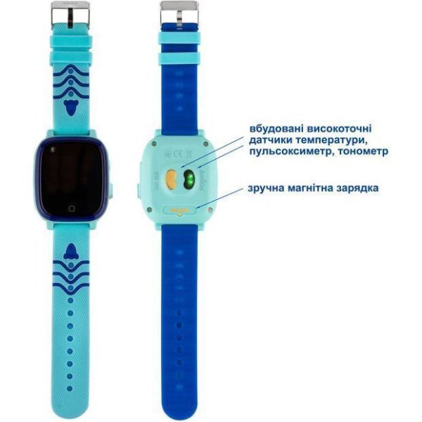 Дитячий смарт-годинник AmiGo GO005 4G WIFI Thermometer Blue фото №2