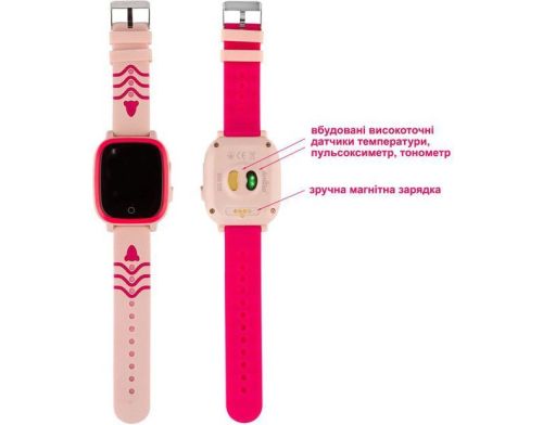 Дитячий смарт-годинник AmiGo GO005 4G WIFI Thermometer Pink UA фото №3