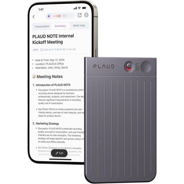 Диктофон PLAUD Note ChatGPT Empowered AI Voice Recorder Black фото №3