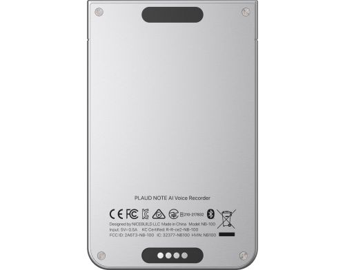Диктофон PLAUD Note ChatGPT Empowered AI Voice Recorder Silver фото №3