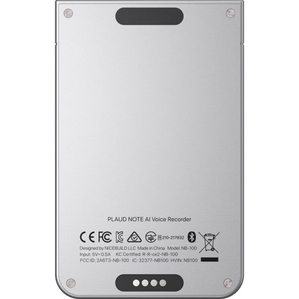 Диктофон PLAUD Note ChatGPT Empowered AI Voice Recorder Silver фото №3
