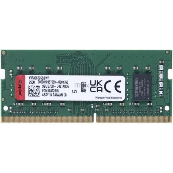 Пам'ять для ноутбуків Kingston 8 GB SO-DIMM DDR4 3200 MHz (KVR32S22S8/8WP) фото №2