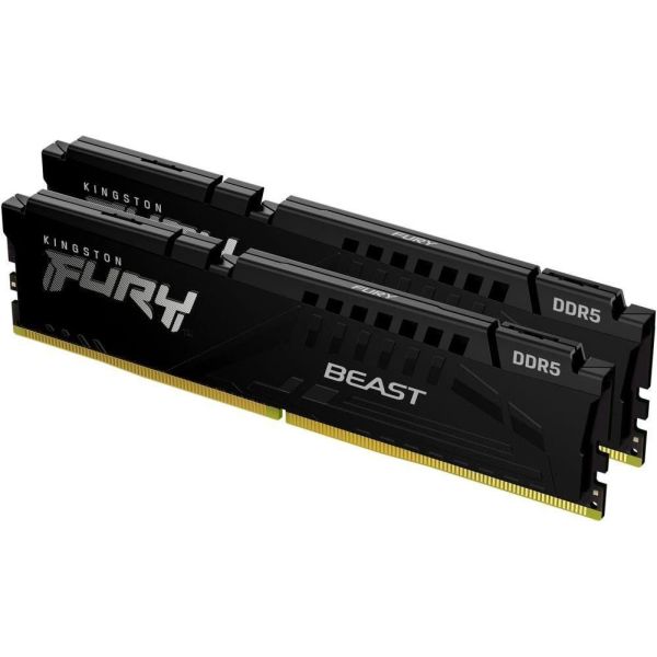 Память для настольных компьютеров Kingston FURY 32GB (2x16GB) DDR5 5200MHz Beast Black (KF552C40BBK2-32) фото №2