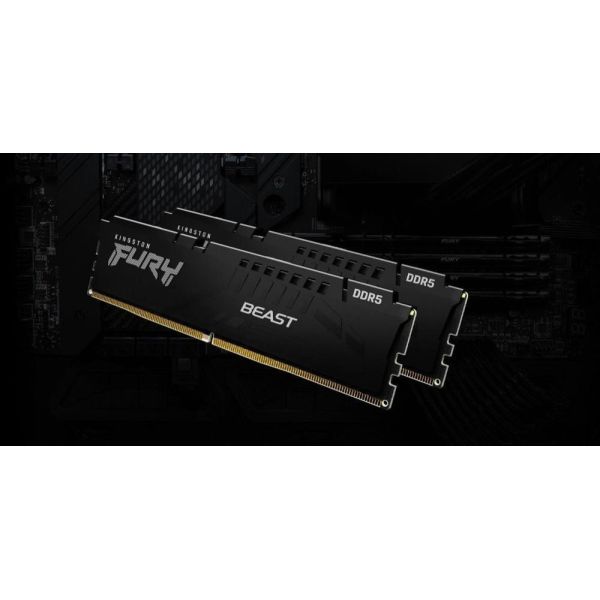 Память для настольных компьютеров Kingston FURY 32GB (2x16GB) DDR5 5200MHz Beast Black (KF552C40BBK2-32) фото №4