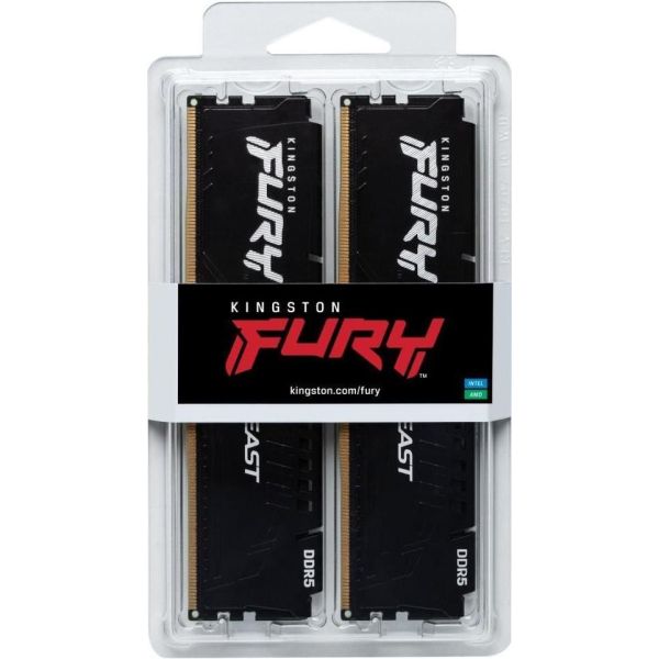 Память для настольных компьютеров Kingston FURY 32GB (2x16GB) DDR5 5200MHz Beast Black (KF552C40BBK2-32) фото №5