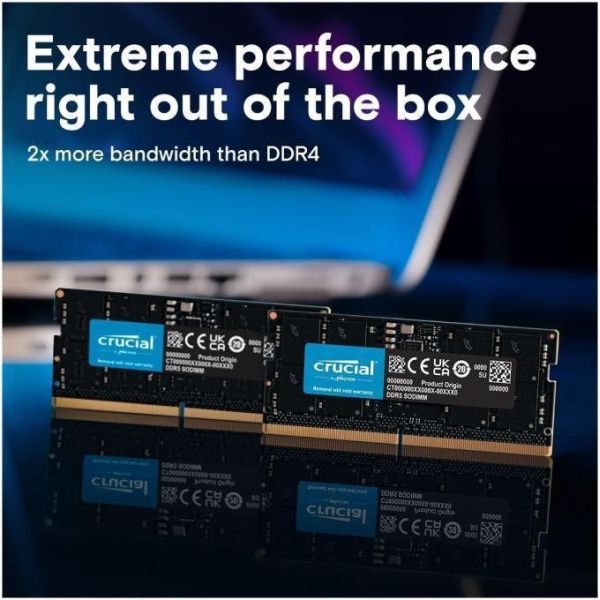 Память для ноутбуков Crucial 8 GB SO-DIMM DDR5 5200 MHz (CT8G52C42S5) фото №2