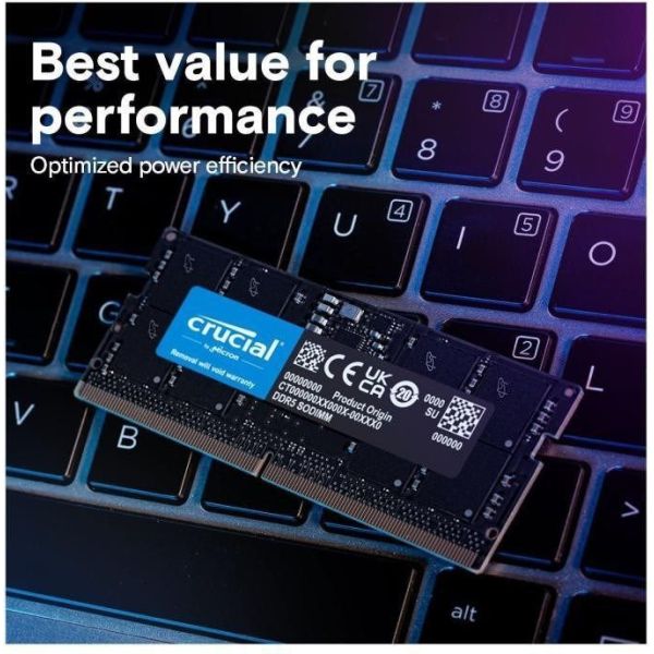 Память для ноутбуков Crucial 8 GB SO-DIMM DDR5 5200 MHz (CT8G52C42S5) фото №5