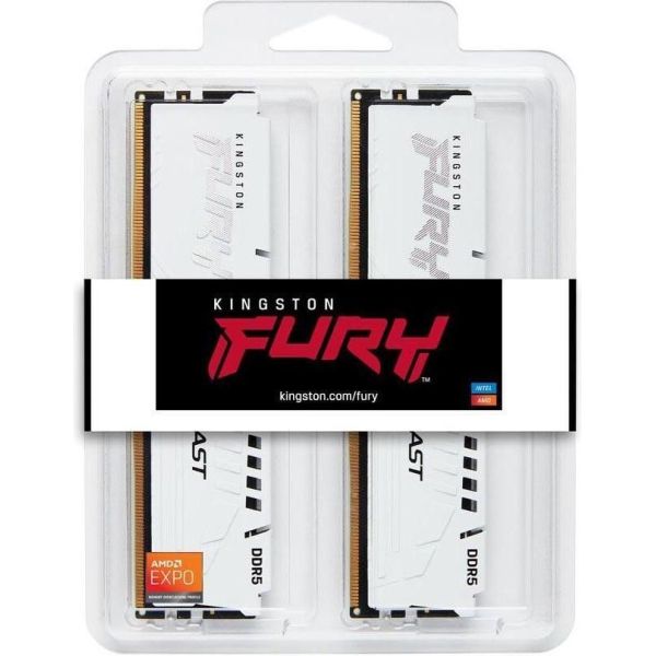 Память для настольных компьютеров Kingston FURY 64 GB (2x32GB) DDR5 6000 MHz Beast EXPO White (KF560C36BWEK2-64) фото №5