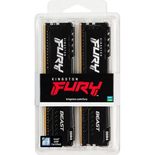 Память для настольных компьютеров Kingston FURY 16 GB (2x8GB) DDR4 3200 MHz Beast Black (KF432C16BBK2/16WP) фото №6