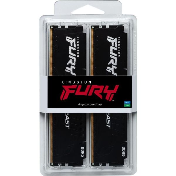 Память для настольных компьютеров Kingston FURY 64GB (2x32GB) DDR5 5600MHz Beast Black EXPO (KF556C36BBEK2-64) фото №5