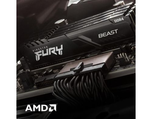 Память для настольных компьютеров Kingston FURY 32GB (2x16GB) DDR4 3200MHz Beast Black (KF432C16BBK2/32) фото №8
