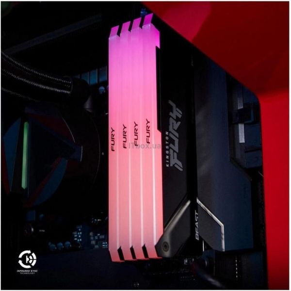 Память для настольных компьютеров Kingston FURY 16 GB DDR4 3200 MHz Beast RGB (KF432C16BB12A/16WP) фото №5