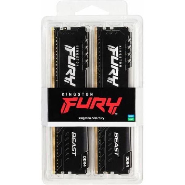 Память для настольных компьютеров Kingston FURY 32GB (2x16GB) DDR4 3200MHz Beast Black (KF432C16BB1K2/32) фото №5