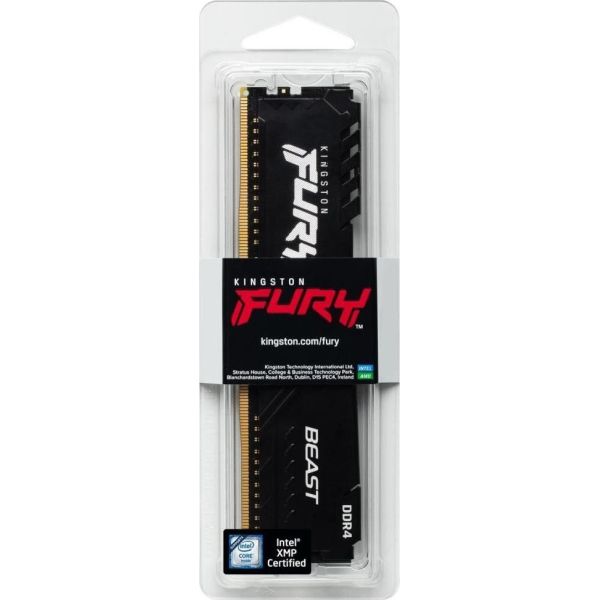 Память для настольных компьютеров Kingston FURY 8 GB DDR4 3200 MHz Beast Black (KF432C16BB/8WP) фото №6
