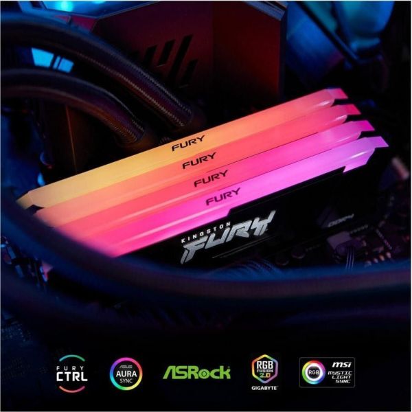 Память для настольных компьютеров Kingston FURY 8 GB DDR4 3200 MHz Beast RGB (KF432C16BB2A/8WP) фото №6