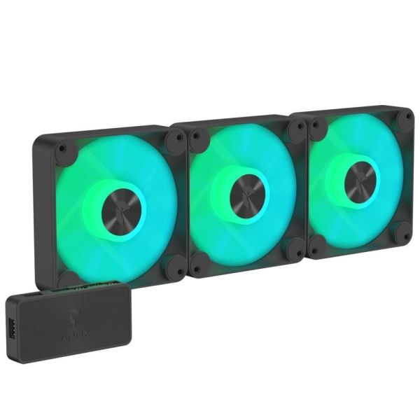 Вентилятор APNX FP1-120 ARGB Black 3-Pack (APF3-PF11257.11) фото №2