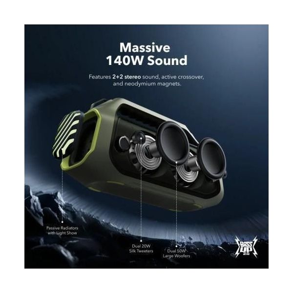 Портативная колонка Anker SoundCore Boom 2 Plus Green (A3134061) фото №3