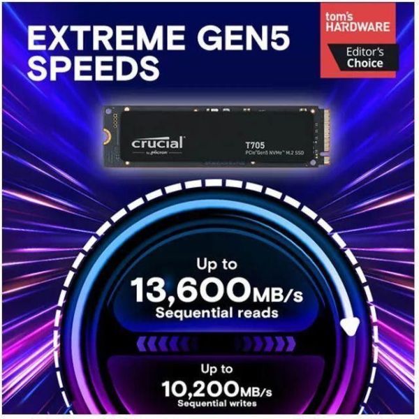 SSD накопитель Crucial T705 1 TB (CT1000T705SSD3) фото №2