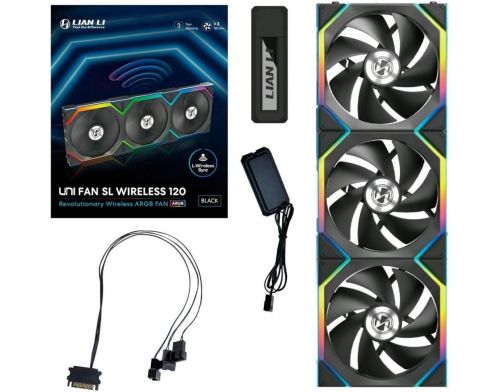Вентилятор Lian Li Uni Fan SL Wireless 120 Black 3-Pack (G99.12SL1W3B.00) фото №2