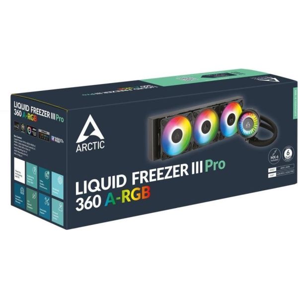 Водяное охлаждение Arctic Liquid Freezer III Pro 360 A-RGB Black (ACFRE00184A) фото №8