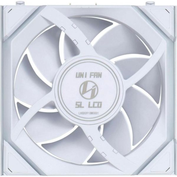 Вентилятор Lian Li Uni Fan SL Wireless LCD 120 Reverse Blade White (G99.12RSLLCD1W1W.00) фото №4