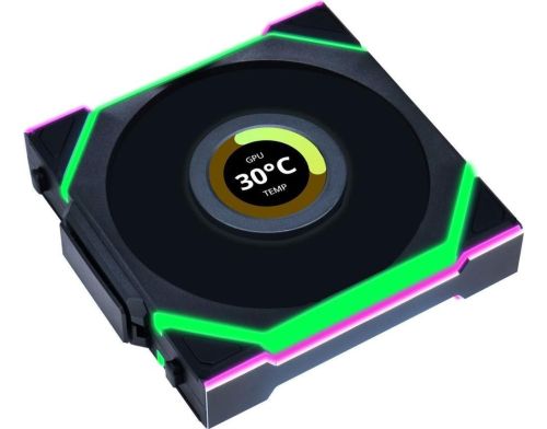 Вентилятор Lian Li Uni Fan SL Wireless LCD 120 Reverse Blade Black (G99.12RSLLCD1W1B.00) фото №2