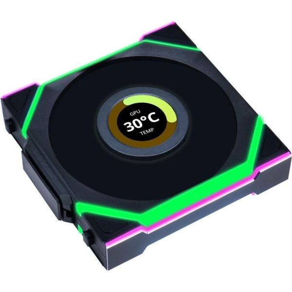 Вентилятор Lian Li Uni Fan SL Wireless LCD 120 Reverse Blade Black (G99.12RSLLCD1W1B.00) фото №2