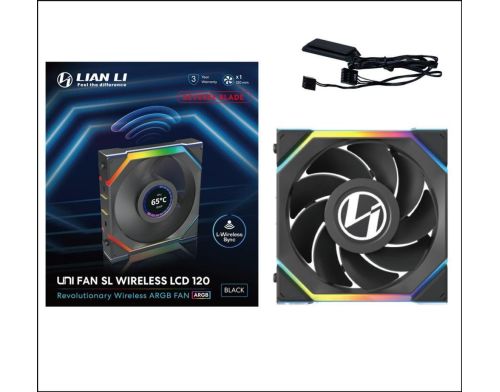 Вентилятор Lian Li Uni Fan SL Wireless LCD 120 Reverse Blade Black (G99.12RSLLCD1W1B.00) фото №6