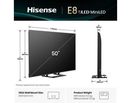 Телевізор Hisense 50E8Q фото №2
