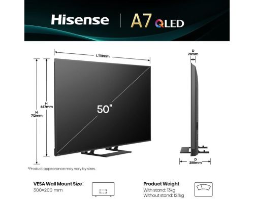 Телевізор Hisense 50A7Q фото №3