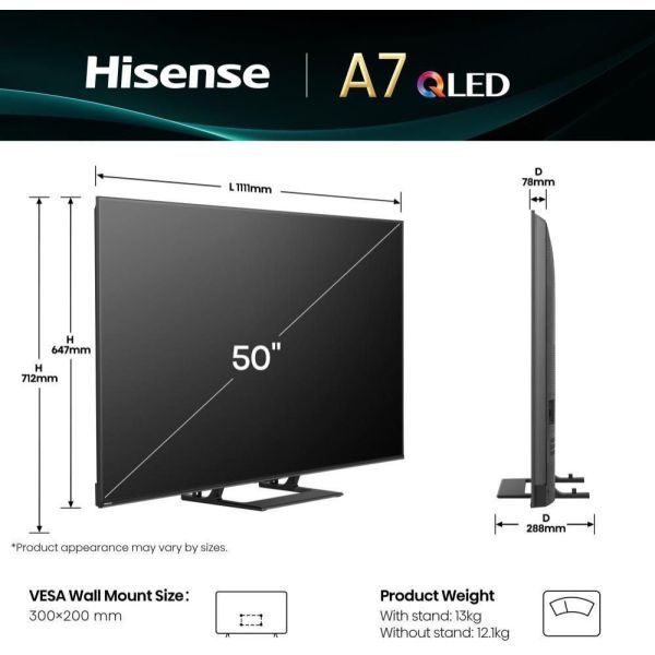 Телевізор Hisense 50A7Q фото №3