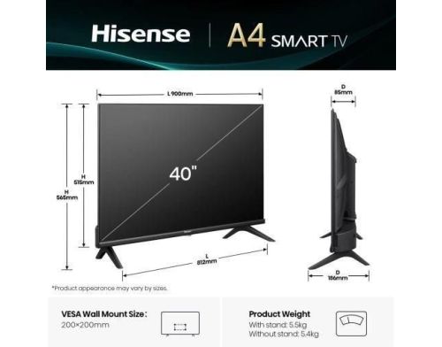 Телевізор Hisense 40A4Q фото №2