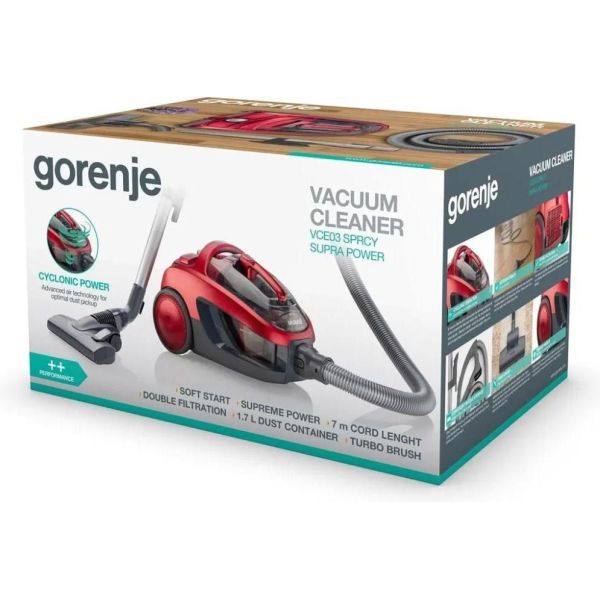 Пылесос безмешковый Gorenje VCE03SPRCY фото №6