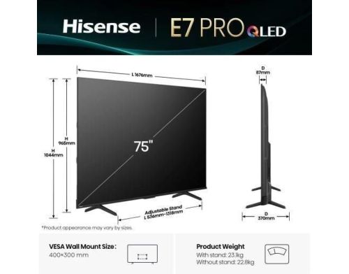 Телевізор Hisense 75E7Q Pro фото №2