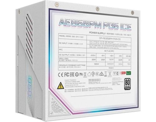 Блок питания GIGABYTE AE850PM PG5 850W White (GP-AE850PM PG5 ICE) фото №5