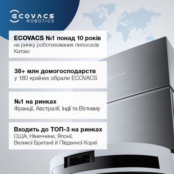 Робот-пылесос с влажной уборкой ECOVACS Deebot T30C White (DLX71 WHITE) фото №11