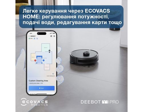Робот-пылесос с влажной уборкой ECOVACS Deebot Y1 Pro Black (DLX34 Black) фото №2