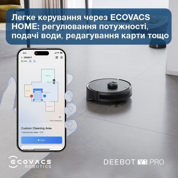 Робот-пылесос с влажной уборкой ECOVACS Deebot Y1 Pro Black (DLX34 Black) фото №2