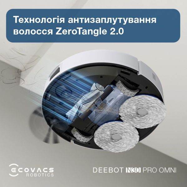 Робот-пылесос с влажной уборкой ECOVACS Deebot N30 Pro Omni White (YDLX11-1 White) фото №4