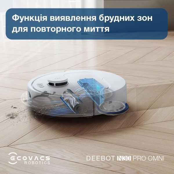 Робот-пылесос с влажной уборкой ECOVACS Deebot N30 Pro Omni White (YDLX11-1 White) фото №5