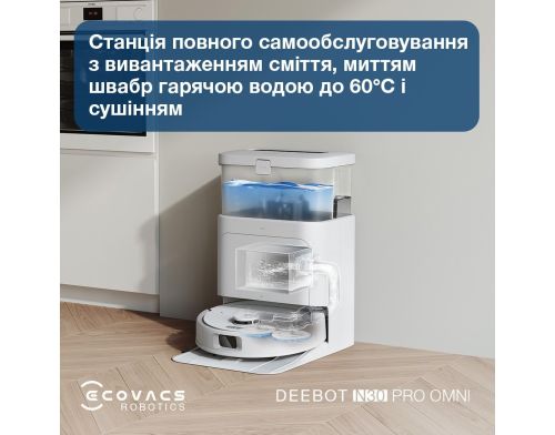 Робот-пылесос с влажной уборкой ECOVACS Deebot N30 Pro Omni White (YDLX11-1 White) фото №6
