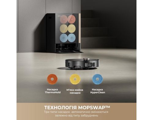 Робот-пылесос с влажной уборкой MOVA MOBIUS 60 Black-EUA (RLV83LE) фото №3