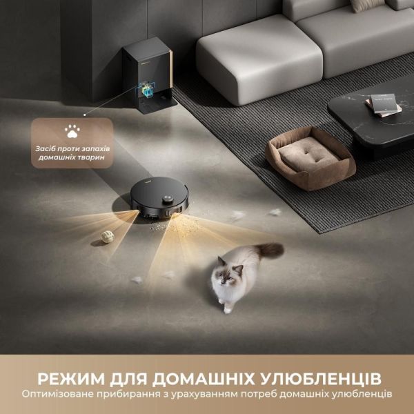 Робот-пылесос с влажной уборкой MOVA MOBIUS 60 Black-EUA (RLV83LE) фото №9