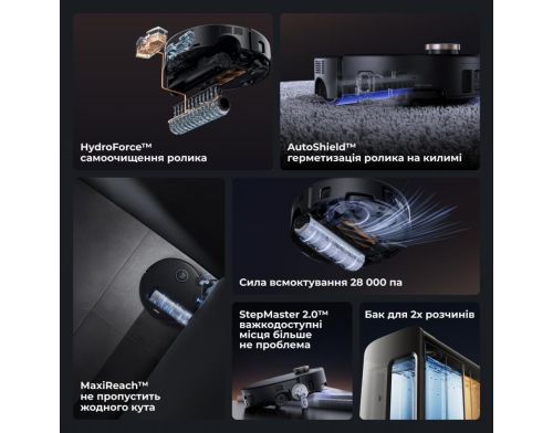 Робот-пылесос с влажной уборкой MOVA Z60 Ultra Roller Complete Black (RLZ83CE-1) фото №10