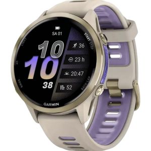 Смарт-часы Garmin Forerunner 970 Soft Gold Titanium w. French Gray C. and French Gray/T. Indigo Band (010-02969-02/12)