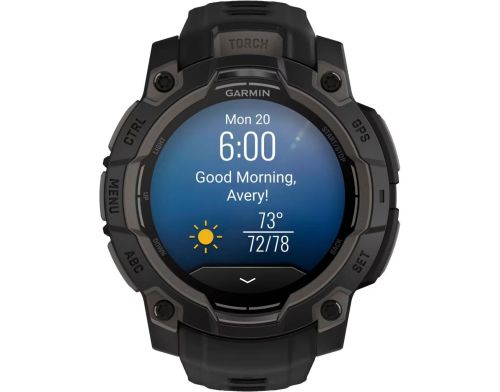 Смарт-часы Garmin Instinct 3 45mm AMOLED Black with Blue Band (010-02936-03/43) фото №3