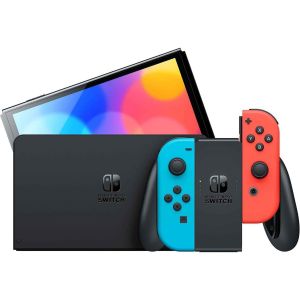 Портативная игровая консоль Nintendo Switch Neon Red Обновленная Б.У;