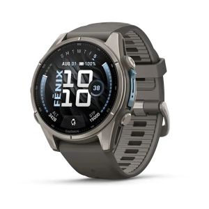 Garmin Fenix 9 43mm Titanium with Pebble Gray Silicone Band (010-04761-11)